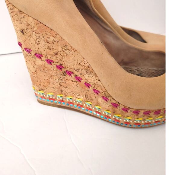 Gianni Bini Espadrilles Platform Shoes Colorful Weave Sz 10 - Picture 7 of 7